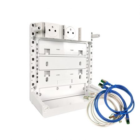 COMC013 - Support box opérateur série 250 avec cordons RJ45 - Zone attenante
