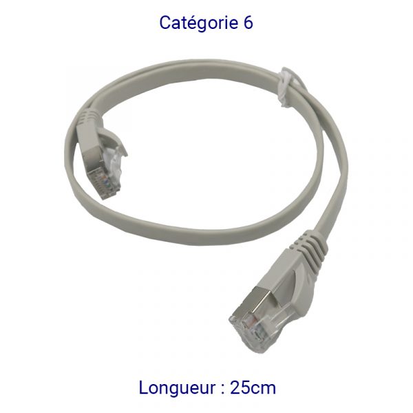 CORD6PL25 - CORDON PLAT RJ45 CAT6 FTP 25cm
