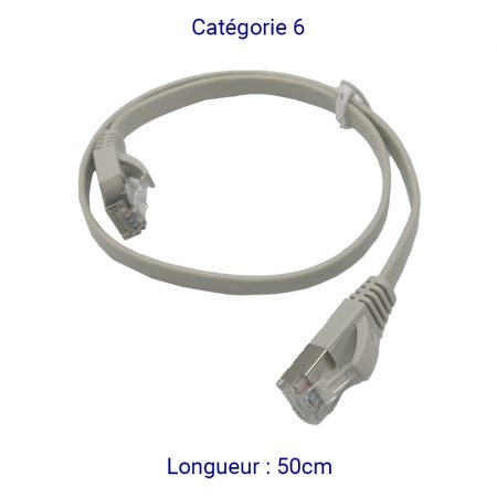 CORD6PL50 - CORDON PLAT RJ45 CAT6 FTP 50cm
