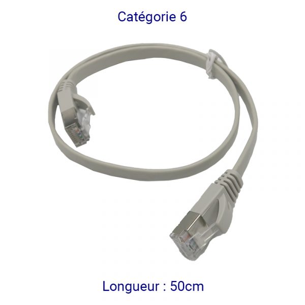 CORD6PL50 - CORDON PLAT RJ45 CAT6 FTP 50cm