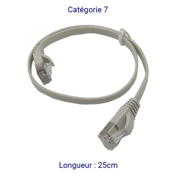 CORD7PL25 - CORDON PLAT RJ45 CAT7 FTP 25cm
