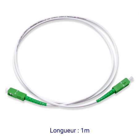 FIB005 - CORDON ABONNE SCAPC/SACPC 3MM G657A2 BLANC 1M