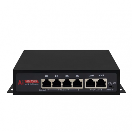 VDISW001 - Switch ethernet POE 4+2 ports 10/100MBP/S