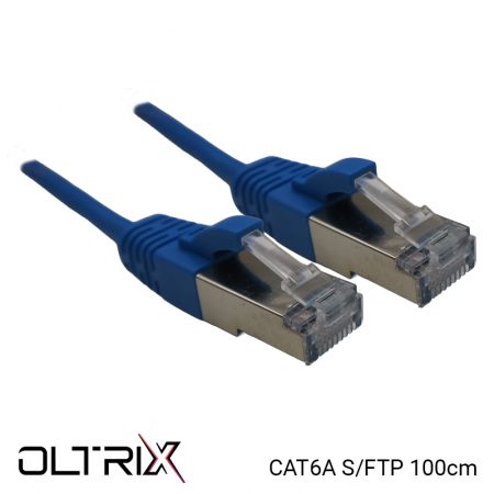 Câble Ethernet RJ45 Cat.6A S/FTP 100cm bleu OLTRIX CORD6A1B