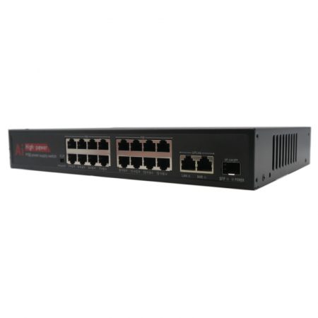 VDISW008 - Switch 16 ports POE 10/100/1000MBPS + 2 ports montants + 1 port SFP