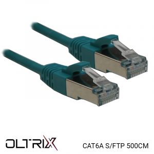 Câble Ethernet RJ45 Cat.6A S/FTP 500cm vert OLTRIX CORD6A5V